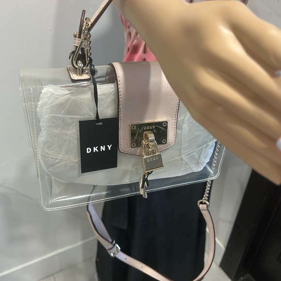 DKNY clear and pink nude small shoulder bag. - Picture 7 of 17